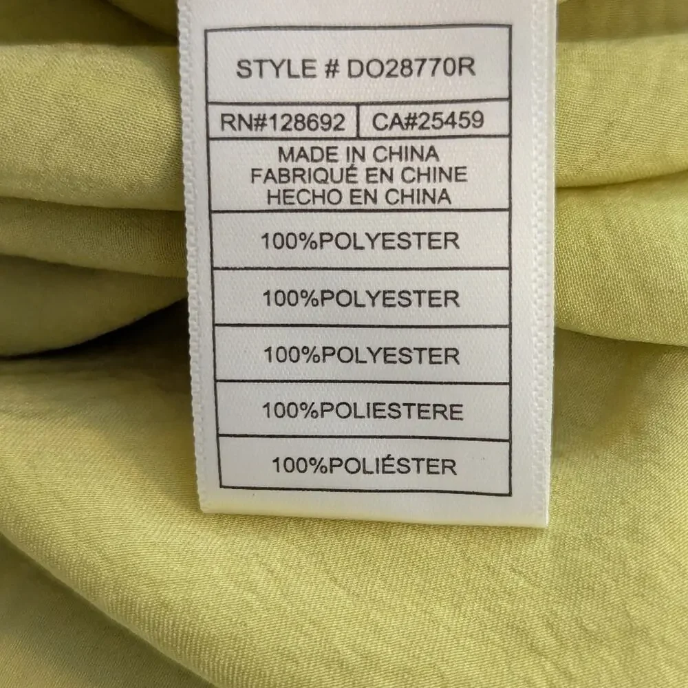 NWT Steve Madden Luxe Satin Asymmetric Hem Drapey Green Yellow Slip Dress, Sz XS - Picture 7 of 7